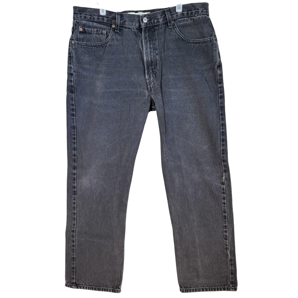 Levis 505 Jeans Mens 38x32 Black Regular Fit Denim Straight Leg 100% Cotton